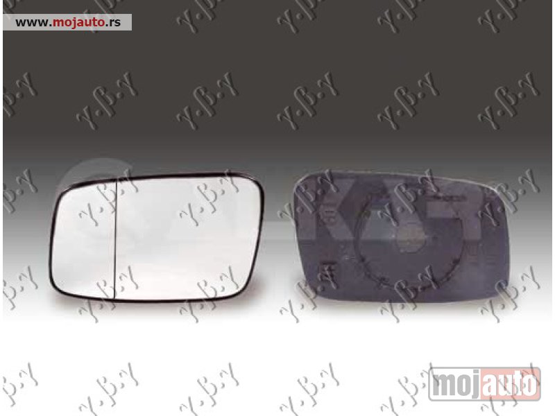 Glavna slika -  STAKLO RETROVIZORA SA GREJACEM -2002 (ASFERICNO) Levo Volvo s70/v70 97-00 -dostupno - MojAuto