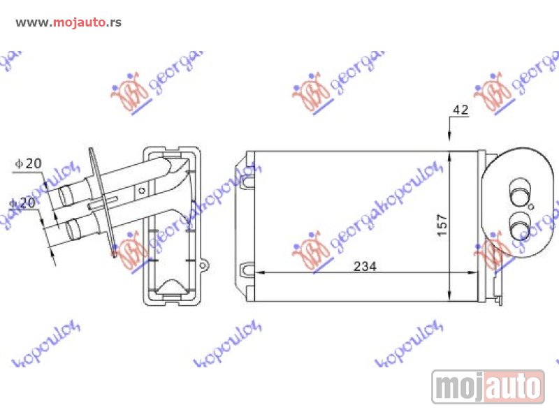Glavna slika -  GREJAC KABINE (+AC) (235x157) Vw transporter (t4) 91-96 -dostupno - MojAuto
