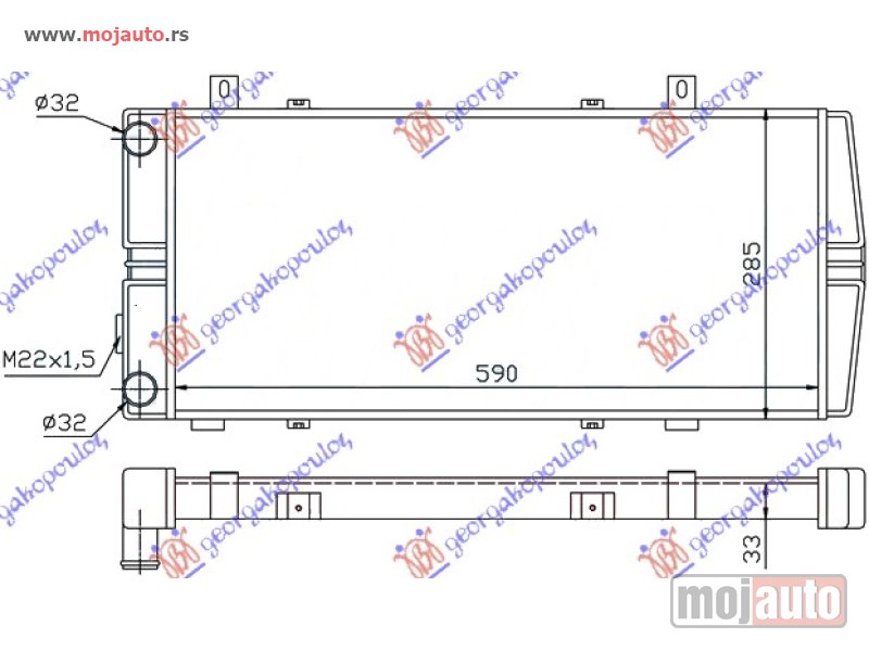 Glavna slika -  HLADNJAK MOTORA 1.6 (59x28) Vw caddy pick-up 96-04 -nedostupno - MojAuto