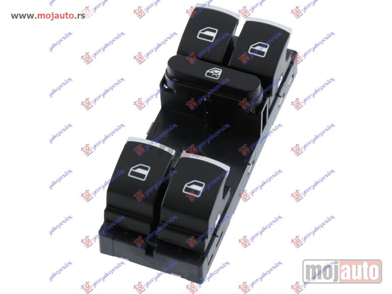 Glavna slika -  PREKIDAC U PREDNJIM VRATIMA HROM/CRNI (4 TASTERA) (10 PIN) Levo Audi a3 96-03 -dostupno - MojAuto