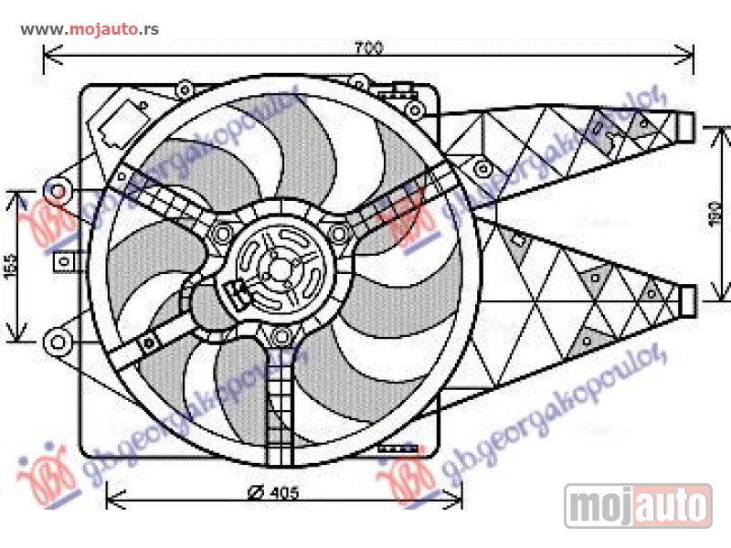 Glavna slika -  VENTILATOR KOMPLET (1.4cc DIZEL) Fiat bravo 07-14 -dostupno - MojAuto