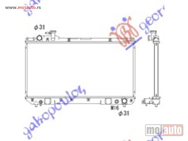 Glavna slika -  HLADNJAK MOTORA 2.0i 16V (+/-AC) (35x69.8) Toyota rav 4 (xa10) 95-98 -dostupno - MojAuto