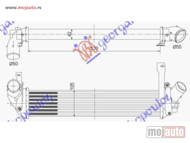 Glavna slika -  HLADNJAK INTERKULERA 1.5 DCI (530x100x42) Renault kangoo 03-08 -dostupno - MojAuto