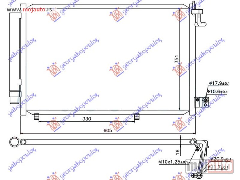 Glavna slika -  HLADNJAK KLIME BENZIN - 1.4 TDCi (575x360) Ford fiesta 08-13 -dostupno - MojAuto