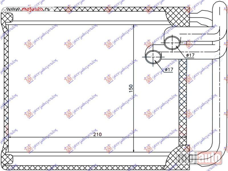 Glavna slika -  GREJAC KABINE (150x210x27) Hyundai i30 07-12 -dostupno - MojAuto