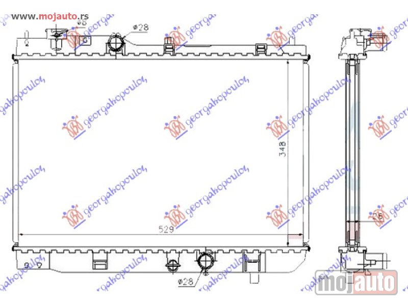 Glavna slika -  HLADNJAK MOTORA 2.0 TD DIZEL (MAN) (350x530x26) Mazda 323 sdn 98-03 -dostupno - MojAuto