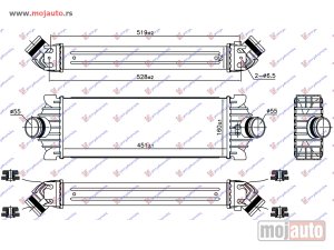 NOVI: delovi  HLADNJAK INTERKULERA 2.2 TDCI (451x160x62) Ford transit/tourneo custom 18-23 -dostupno
