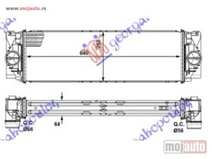 NOVI: delovi  HLADNJAK INTERKULERA DIZEL (640x200x64) BRZA SPOJNICA Vw crafter 06-17 -dostupno