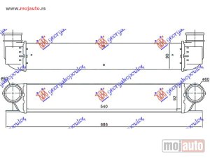 NOVI: delovi  HLADNJAK INTERKULERA 2.0-2.5-3.0 DIZEL (540x97x85) Bmw series 7 (e38) 95-02 -dostupno