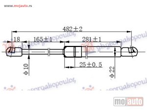 Glavna slika - AMORTIZER GEPEK VRATA (SPORTBACK) (483L-750N) Audi a5 11-16 -dostupno - MojAuto