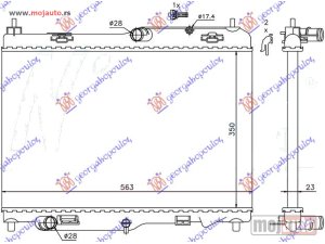Glavna slika - HLADNJAK MOTORA 1.4/1.6 TDCI (MAN) (+/-AC) (56.3x35) Ford fiesta 13-17 -dostupno - MojAuto