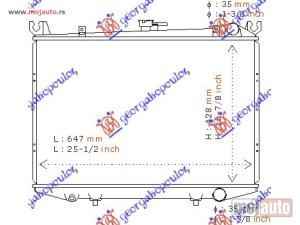NOVI: delovi  HLADNJAK MOTORA BENZIN (64.8x43) Nissan p/u (d21) single cab 86-92 -dostupno