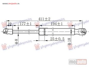 NOVI: delovi  AMORTIZER HAUBE (410L-390N) Bmw x6 (e71) 08-14 -dostupno
