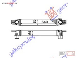 NOVI: delovi  HLADNJAK INTERKULERA 1.3-1.4 HDI-MJTD (540x85x65) Fiat fiorino/qubo 08-16 -dostupno