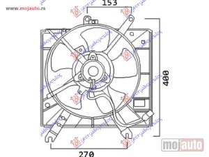NOVI: delovi  VENTILATOR HLADNJAKA KOMPLET (BENZIN) Kia rio 02-05 -dostupno