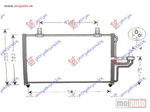 NOVI: delovi  HLADNJAK KLIME BENZIN (580x282) Kia shuma 96-01 -nedostupno