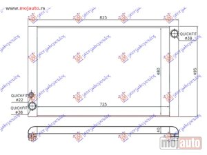 NOVI: delovi  HLADNJAK MOTORA ZA SVE MODELE BENZIN/DIZEL (725x480x40) CEV DIJAGONALNO Audi a8 02-09 -dostupno