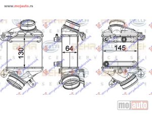 NOVI: delovi  HLADNJAK INTERKULERA 4.0-4.4 BENZIN (130x145x64) (& GT-F07) Desno Bmw x6 (e71) 08-14 -dostupno