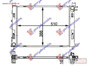 NOVI: delovi  HLADNJAK MOTORA BENZIN/DIZEL (+AC) (51x40.8x2.7) 12- (MAHLE BEHR) Dacia sandero 12-16 -dostupno