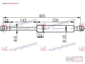 NOVI: delovi  AMORTIZER GEPEK VRATA (405L-420N) Fiat panda new 12- -dostupno
