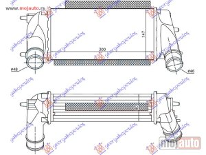 NOVI: delovi  HLADNJAK INTERKULERA 1.0i 12V TURBO (300x147x80) Ford fiesta 13-17 -dostupno