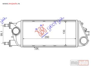NOVI: delovi  HLADNJAK INTERKULERA 0.9i 8V 1.3 TD (29x13x65) Lancia y 11-24 -dostupno