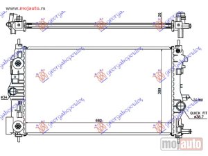 NOVI: delovi  HLADNJAK MOTORA 1.4/1.6 TURBO BENZIN (AUTO) (68x39.5) Chevrolet cruze 09-13 -dostupno