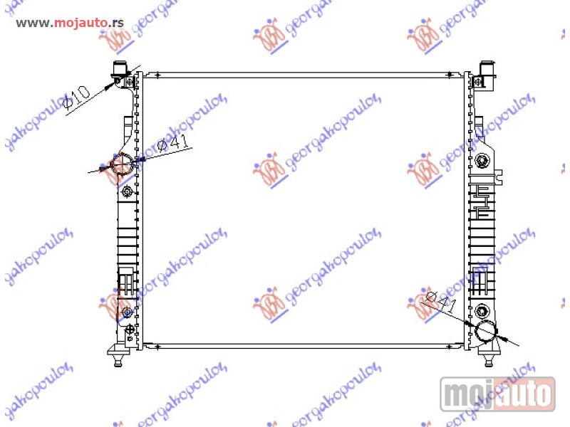 Glavna slika -  HLADNJAK MOTORA ZA SVE MODELE (MAN/AUTO) (+/-AC) (63.5x53) Mercedes gl (x164) 06-12 -dostupno - MojAuto