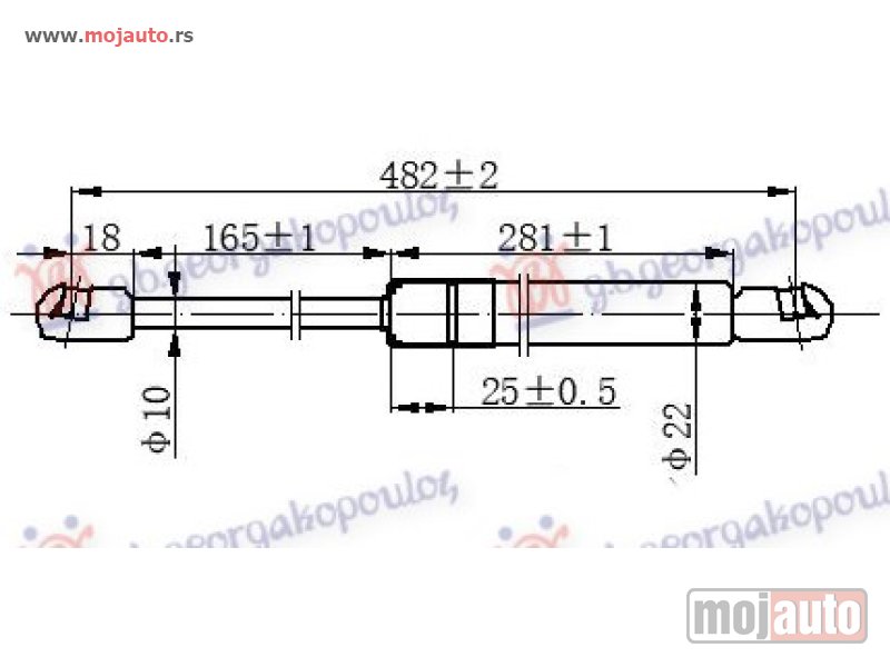 Glavna slika -  AMORTIZER GEPEK VRATA (SPORTBACK) (483L-750N) Audi a5 11-16 -dostupno - MojAuto