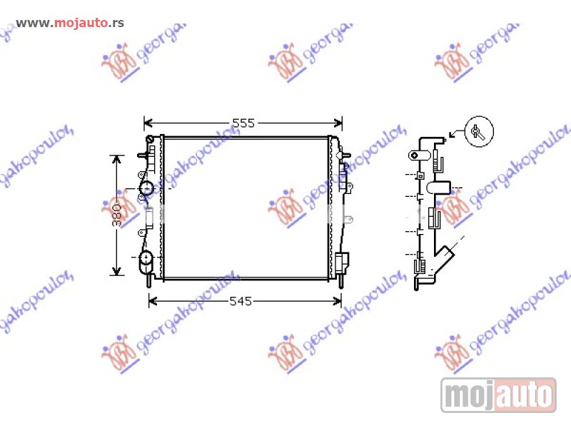 Glavna slika -  HLADNJAK MOTORA 1.5cc DCi (+/-AC) (46x47) Nissan kubistar 03-09 -nedostupno - MojAuto