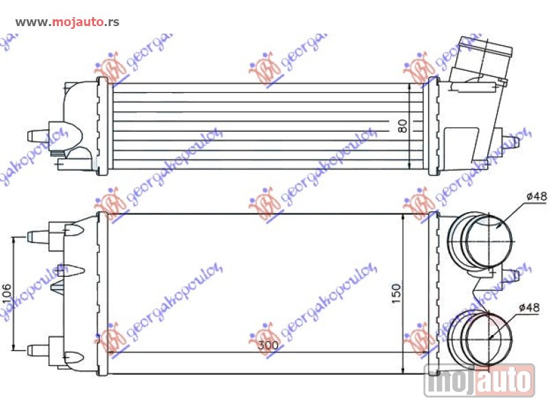 Glavna slika -  HLADNJAK INTERKULERA 1.4-1.6 TDCi (300x150x80) Ford ecosport 13-17 -dostupno - MojAuto