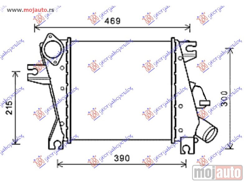 Glavna slika -  HLADNJAK INTERKULERA 2.2 DCI (305x295x62) 03-05 Nissan x-trail 01-14 -dostupno - MojAuto
