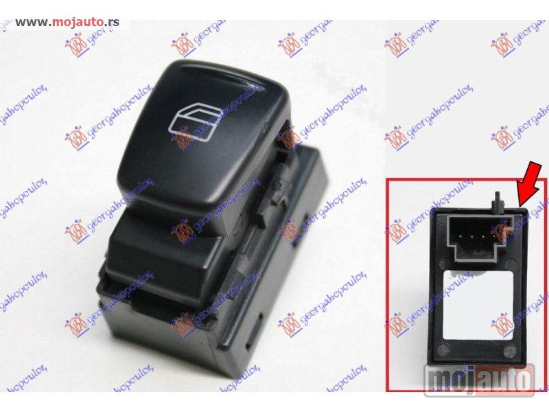 Glavna slika -  PREKIDAC U LEVIM/DESNIM VRATIMA (4 PIN) Desno Smart fortwo 07-12 -dostupno - MojAuto