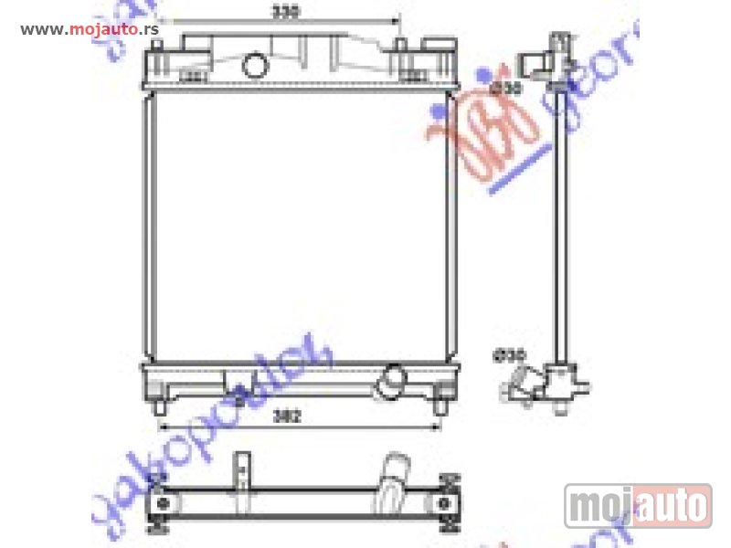 Glavna slika -  HLADNJAK MOTORA 1.0/1.3 BENZIN (37x40) Toyota iq 09-16 -dostupno - MojAuto