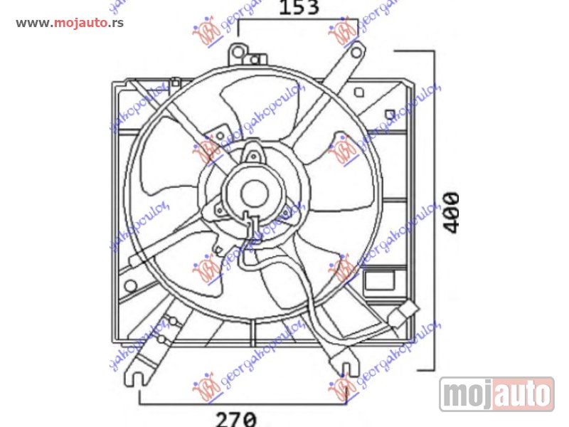 Glavna slika -  VENTILATOR HLADNJAKA KOMPLET (BENZIN) Kia rio 02-05 -dostupno - MojAuto