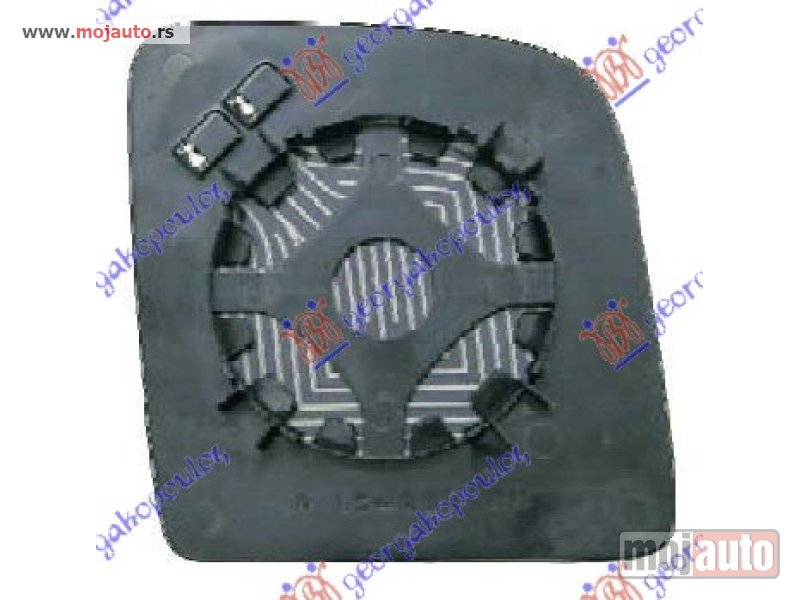 Glavna slika -  STAKLO RETROVIZORA SA GREJACEM (VERTIKALNI RETROVIZOR) (GORNJI DEO) (KONVEKSNO) Levo Ford transit connect 03-10 -dostupno - MojAuto