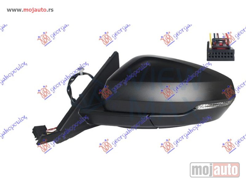 Glavna slika -  RETROVIZOR ELEKTRICNI SA GREJACEM CRNI (MIGAVAC) (6 PIN) (KONVEKSNO STAKLO) Levo Audi a1 18- -dostupno - MojAuto