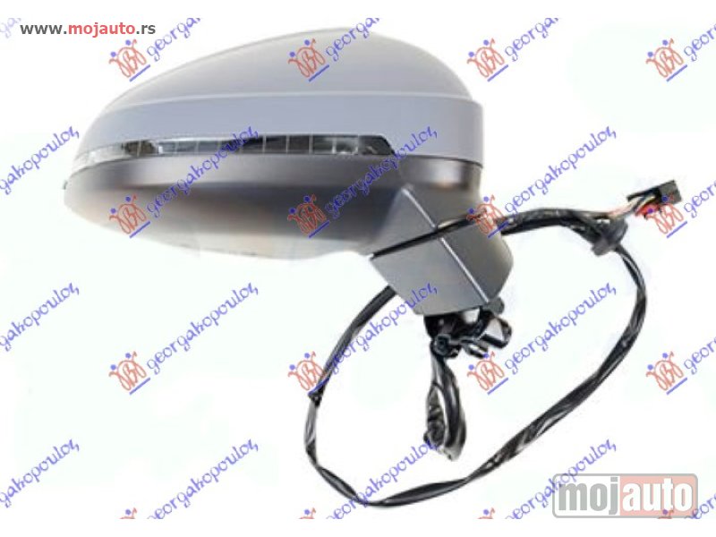 Glavna slika -  RETROVIZOR ELEKTRICNI SA GREJACEM (MIGAVAC) (MRTAV UGAO) (8 PIN) (ASFERICNO STAKLO) Desno Audi a4 18-19 -dostupno - MojAuto