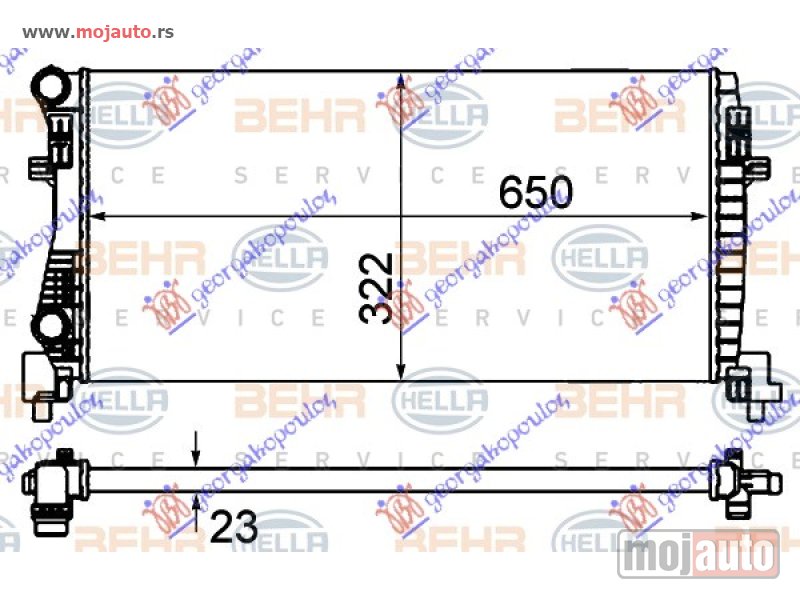 Glavna slika -  HLADNJAK MOTORA 1.2 TFSi BENZIN - 1.6 TDi DIZEL (650x325x24) (MAHLE BEHR) Audi a3 sport sedan/cabrio 13-16 -nedostupno - MojAuto