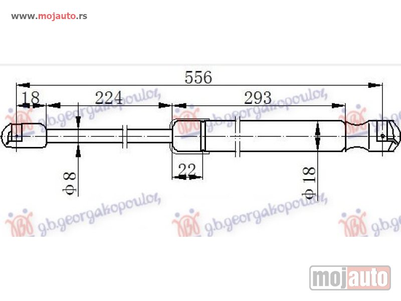 Glavna slika -  AMORTIZER GEPEK VRATA (SPORTBACK) (557L-450N) Audi a3 3d/sportback 12-16 -dostupno - MojAuto
