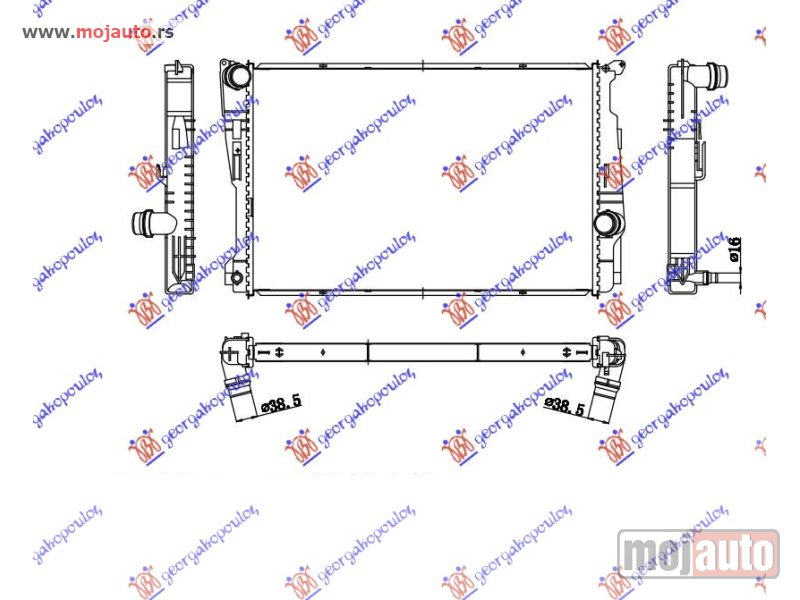 Glavna slika -  HLADNJAK MOTORA ZA SVE MODELE BENZIN-DIZEL (AUTO) (600x390x32) Bmw x3 (f25) 11-14 -nedostupno - MojAuto
