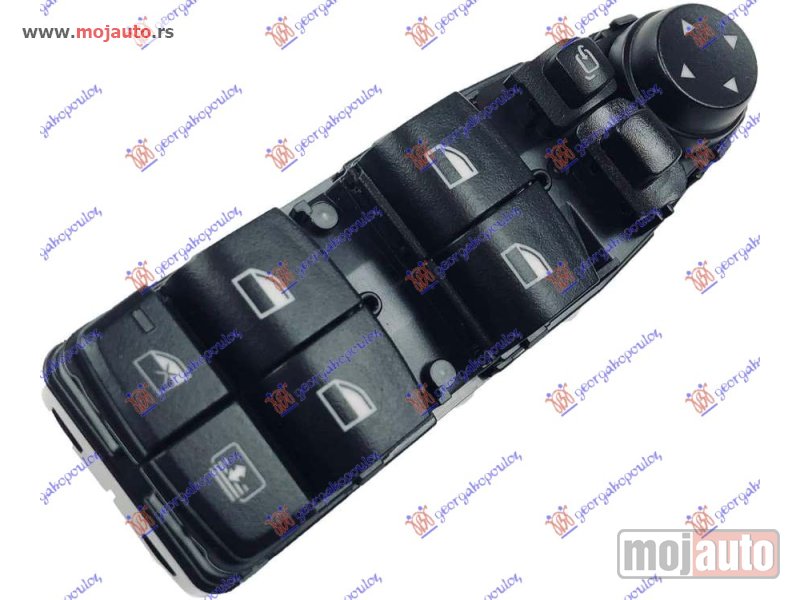 Glavna slika -  PREKIDAC U PREDNJIM VRATIMA (4 TASTERA) (ELEKTRO-SKLOPIV) (6 PIN) Levo Bmw series 3 (f30/f31) sdn/s.w. 12-14 -dostupno - MojAuto