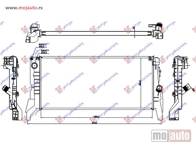 Glavna slika -  HLADNJAK MOTORA ZA SVE MODELE DIZEL (AUTO) (680x320x26) Bmw x1 (f48) 19-22 -dostupno - MojAuto