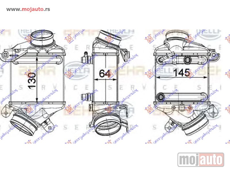Glavna slika -  HLADNJAK INTERKULERA 4.0-4.4 BENZIN (130x145x64) (& GT-F07) Desno Bmw x6 (e71) 08-14 -dostupno - MojAuto