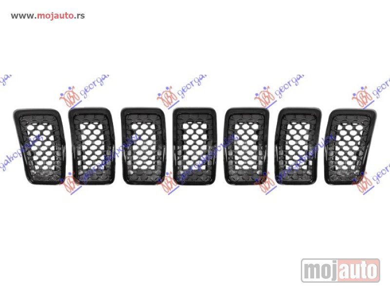 Glavna slika -  PVC MASKA KOMPLET CRNA (CRNI OKVIR) (SET 7 DELOVA) Jeep cherokee (kl) 19- -dostupno - MojAuto