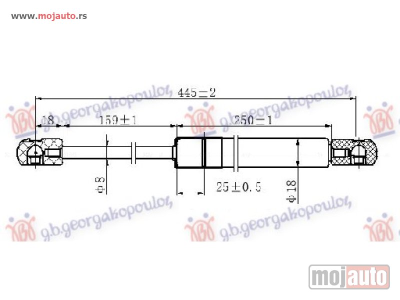 Glavna slika -  AMORTIZER GEPEK VRATA (445L-420N) Citroen c3 13-16 -dostupno - MojAuto