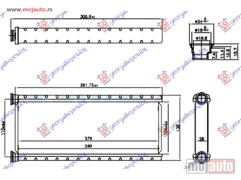 Glavna slika -  GREJAC KABINE (280x105x26) Citroen c4 picasso/grand picasso 17- -nedostupno - MojAuto