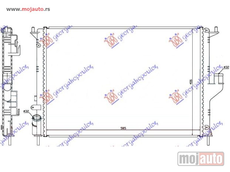 Glavna slika -  HLADNJAK MOTORA BENZIN/DIZEL (58x40) Dacia logan-mcv 08-12 -dostupno - MojAuto
