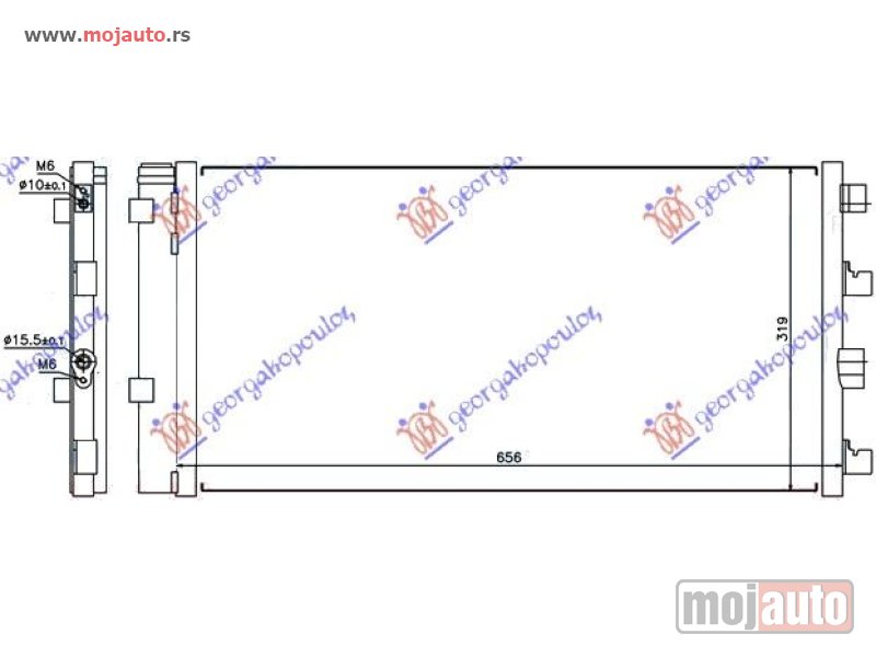 Glavna slika -  HLADNJAK KLIME 1.5 DCi (620x325) Dacia duster 10-17 -dostupno - MojAuto