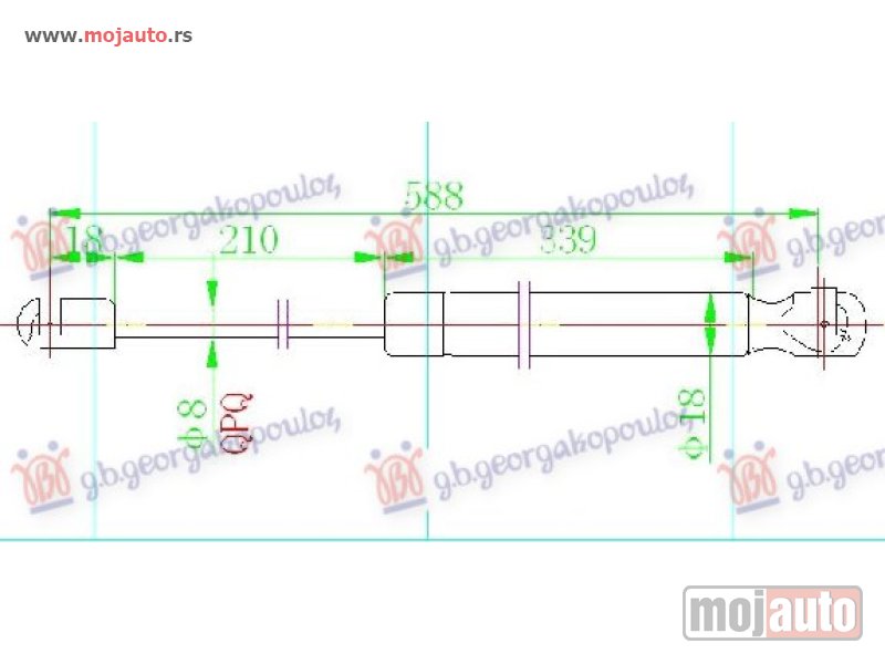 Glavna slika -  AMORTIZER HAUBE (589L-360N) Dacia duster 10-17 -dostupno - MojAuto